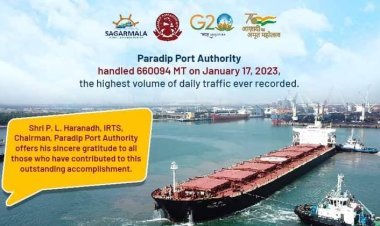 Paradip Port clocked the highest ever single day cargo throughput of 6,60,094 MT
