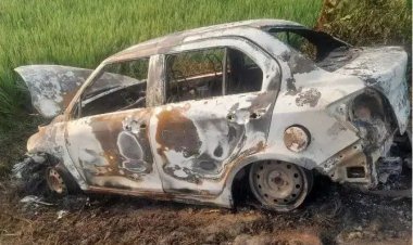 ରାସ୍ତାରେ ଯାଉଥିବା ସମୟରେ ଜଳିଗଲା କାର, ଅଳ୍ପକେ ବର୍ତିଲେ ୪ଜଣ