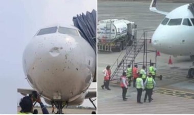 କୁଆପଥର ମାଡ଼ ଯୋଗୁଁ ୱିଣ୍ଡସିଲ୍‌ ଭାଙ୍ଗିବାରୁ ଜରୁରୀ ଅବତରଣ